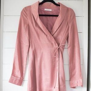 Lulus Feel So Lucky Blush Pink Satin Dress